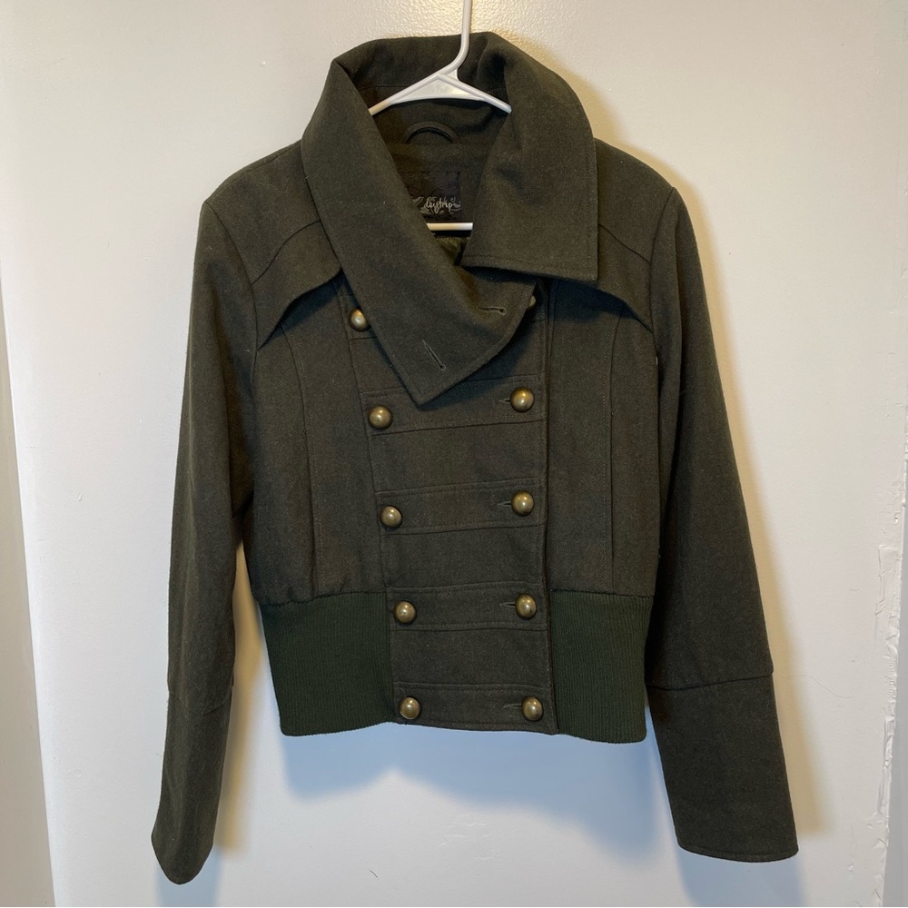Daytrip olive green Stylish Double-Breasted Jacket women’s size large